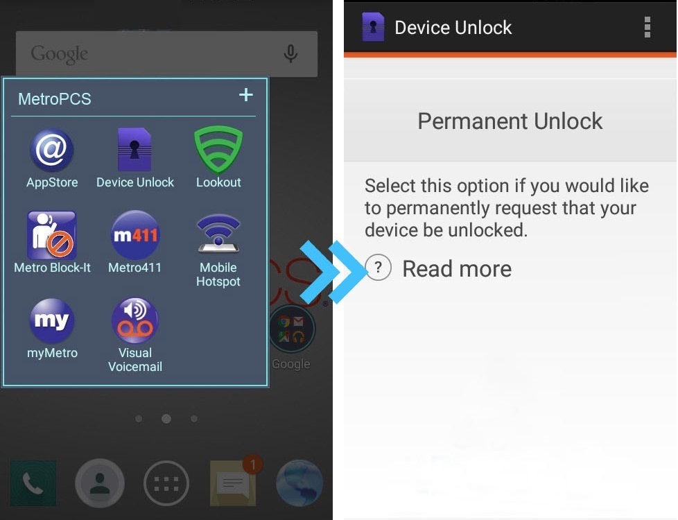 Device unlock app Samsung MetroPCS